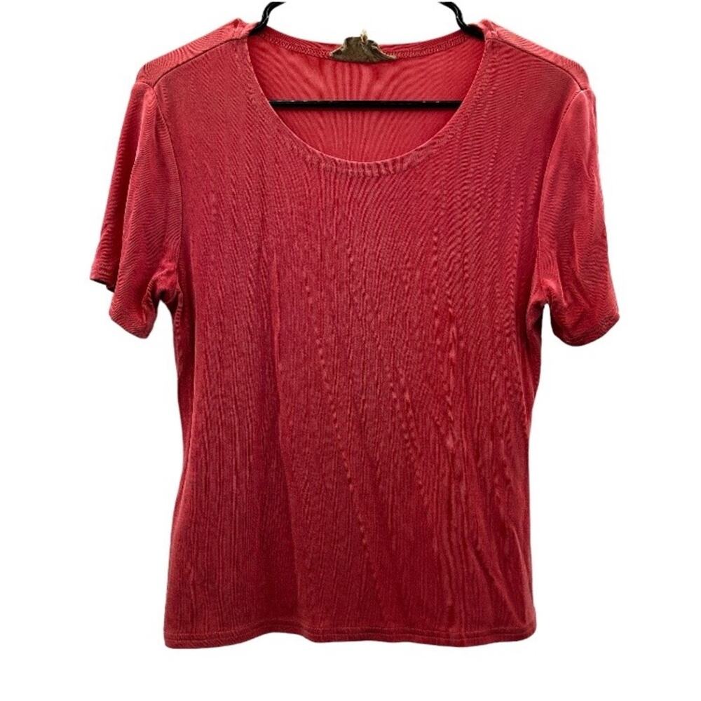 Double D Ranch Coral Pink Short Sleeve Basic Tee Shirt Size XS